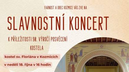Slavnostní koncert v Kozmicích v neděli 18. 10. 2026 v 16:00