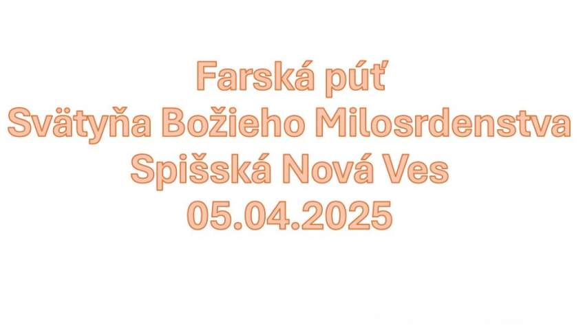 Pozvánka na farskú púť 05.04.2025
